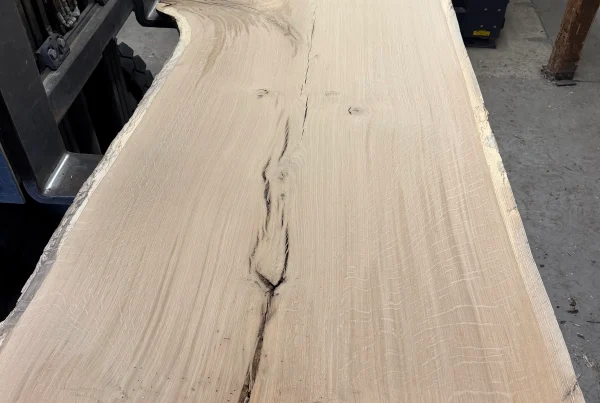 live edge quarter-sawn white oak slab 350 - full slab view